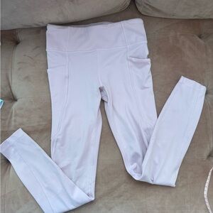 Athleta Girl Powervita Leggings M (8–10) Light Pink – With Minor Flaws